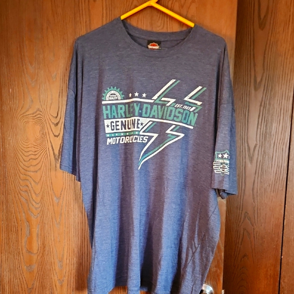 Harley-Davidson Blue Graphic Tee for Men